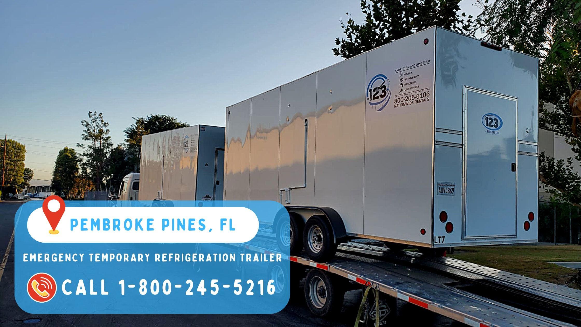 Emergency Temporary refrigeration trailer in Pembroke Pines