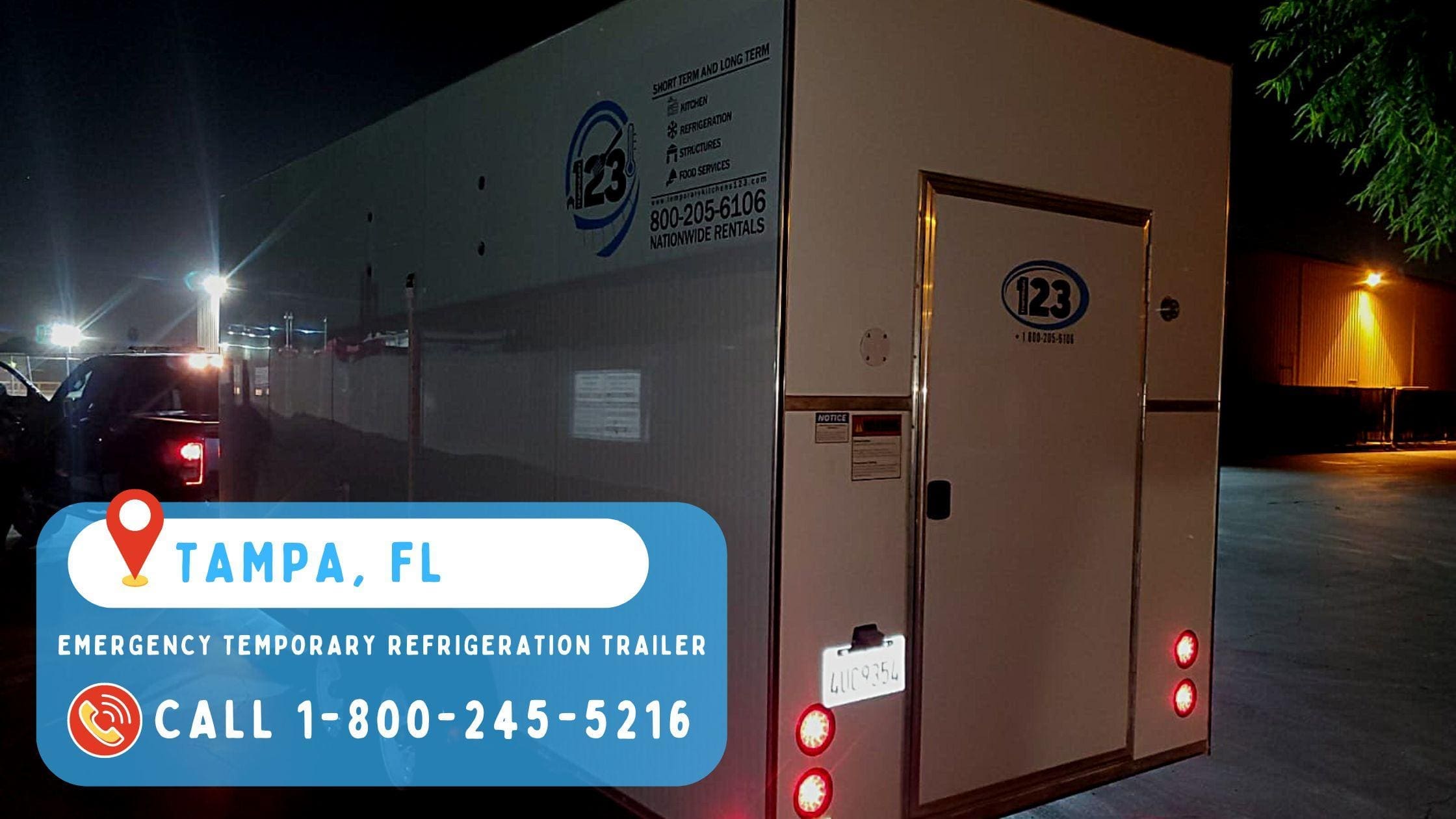 Emergency Temporary refrigeration trailer in Tampa